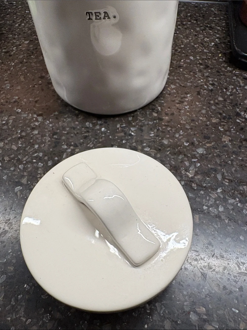 Rae Dunn Cream Ceramic Canister - TEA